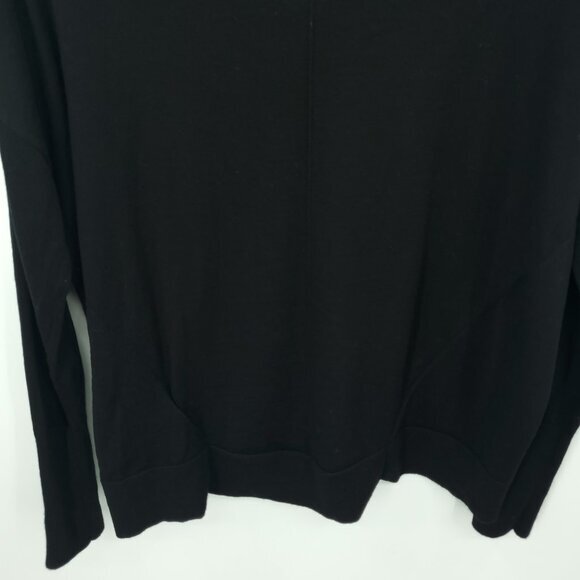 Banana Republic 100% Merino Wool Drop Shoulder V-Neck Relaxed Sweater M Black - Picture 13 of 16